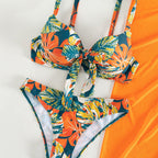 2023 Women's Three-Piece Bikini Set with Cover-Up