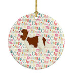 Cavalier Spaniel Merry Christmas Ceramic Ornament