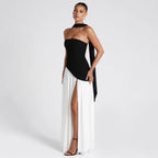 Color Block Off-Shoulder Tube Top Dress
