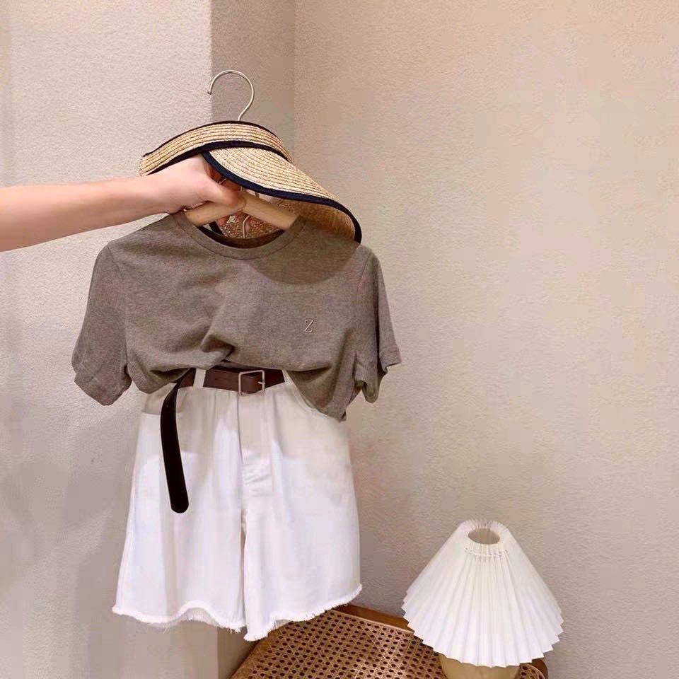 Girls' Short Sleeve T-Shirt and White Shorts Set