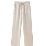 Ruffled Suit Jacket with Casual Trousers