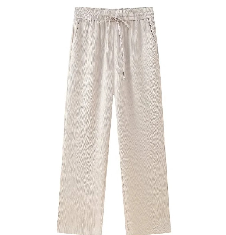 Ruffled Suit Jacket with Casual Trousers
