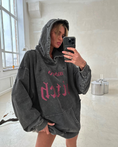 Women's Casual Distressed Print Hoodie | Streetwear