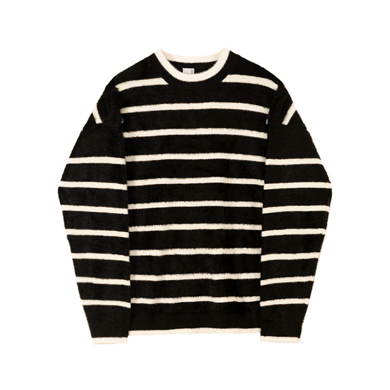 Men's Striped Sweater - Korean Style for Autumn/Winter