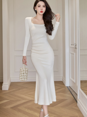 Women's Cashmere Fishtail Knitted Long Skirt