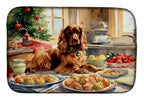 Cocker Spaniel Christmas Cookies Dish Drying Mat