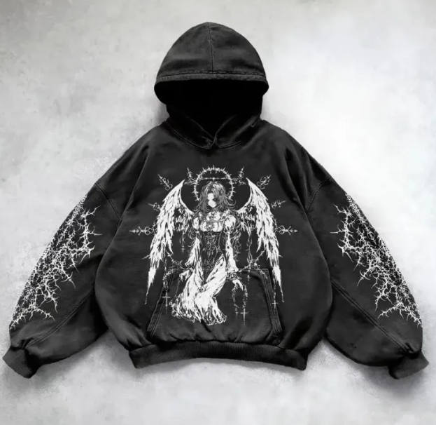 Hooded Printed Hip Hop Y2G Streetwear Sweatshirt | Streetwear