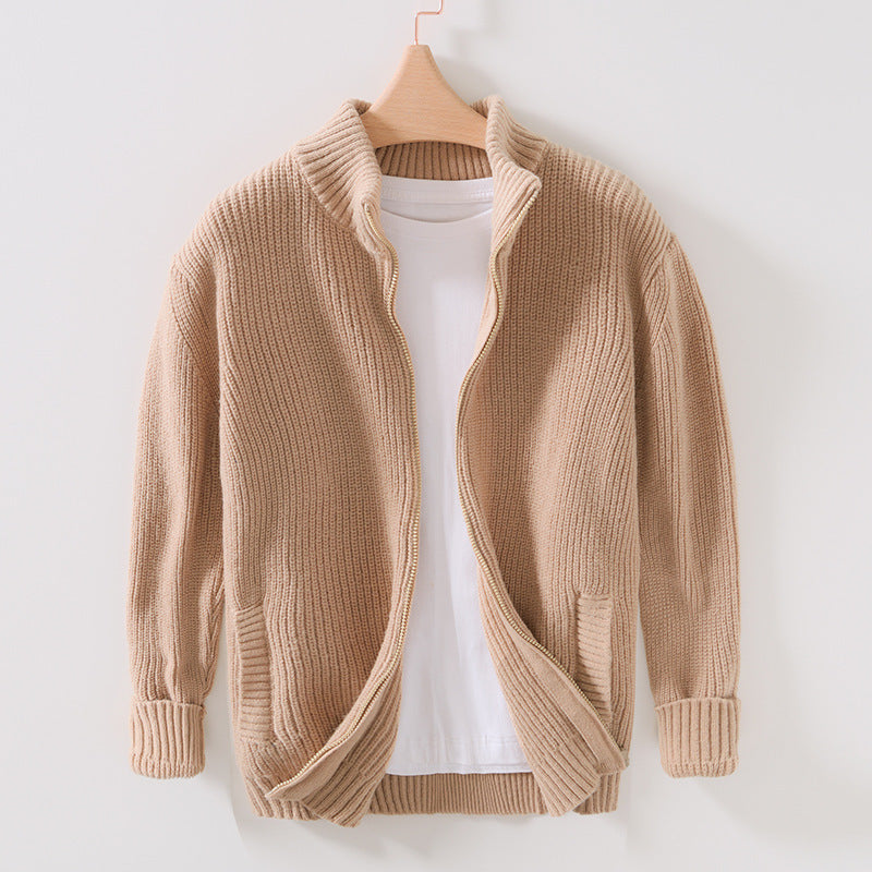 Men's Stand Collar Casual Outdoor Sweater Cardigan