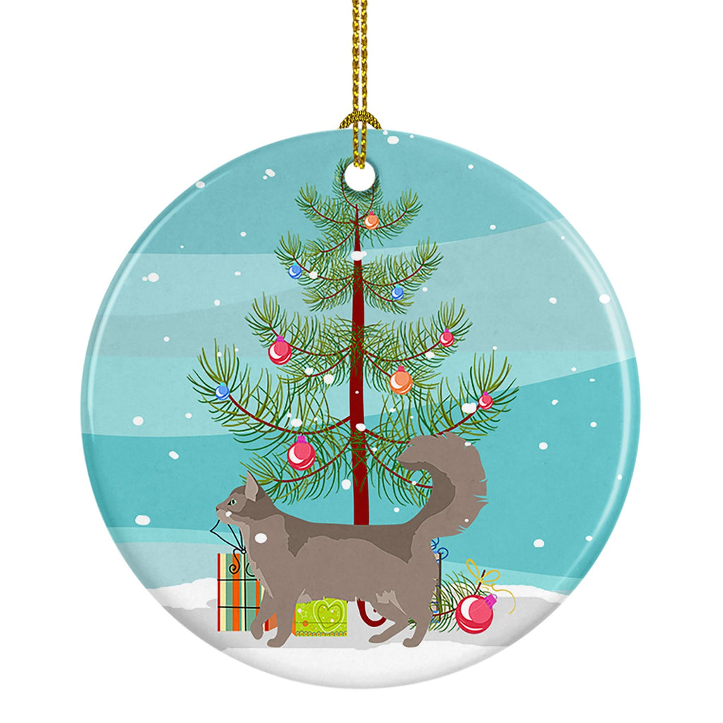 Somali Cat Christmas Ceramic Ornament