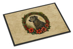 Scottish Deerhound Christmas Flowers Doormat