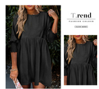 Solid Color Pullover Half Sleeve Dress for Women | Streetwear