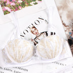 Lace Embroidered Wireless Bra and Lingerie Set
