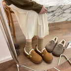 Warm Velvet Beanie Shoes for Women in Winter | Embroidered Cap