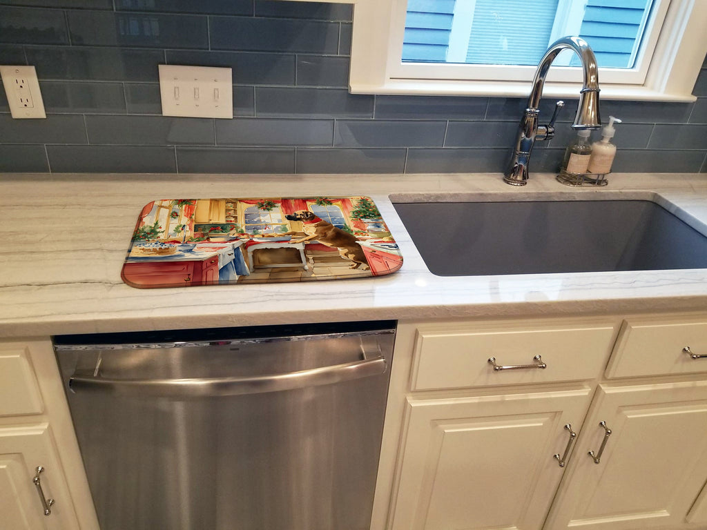 Mastiff Christmas Cookies Dish Drying Mat