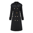 Women's Long Sleeve Cotton Windbreaker Jacket with Lapel