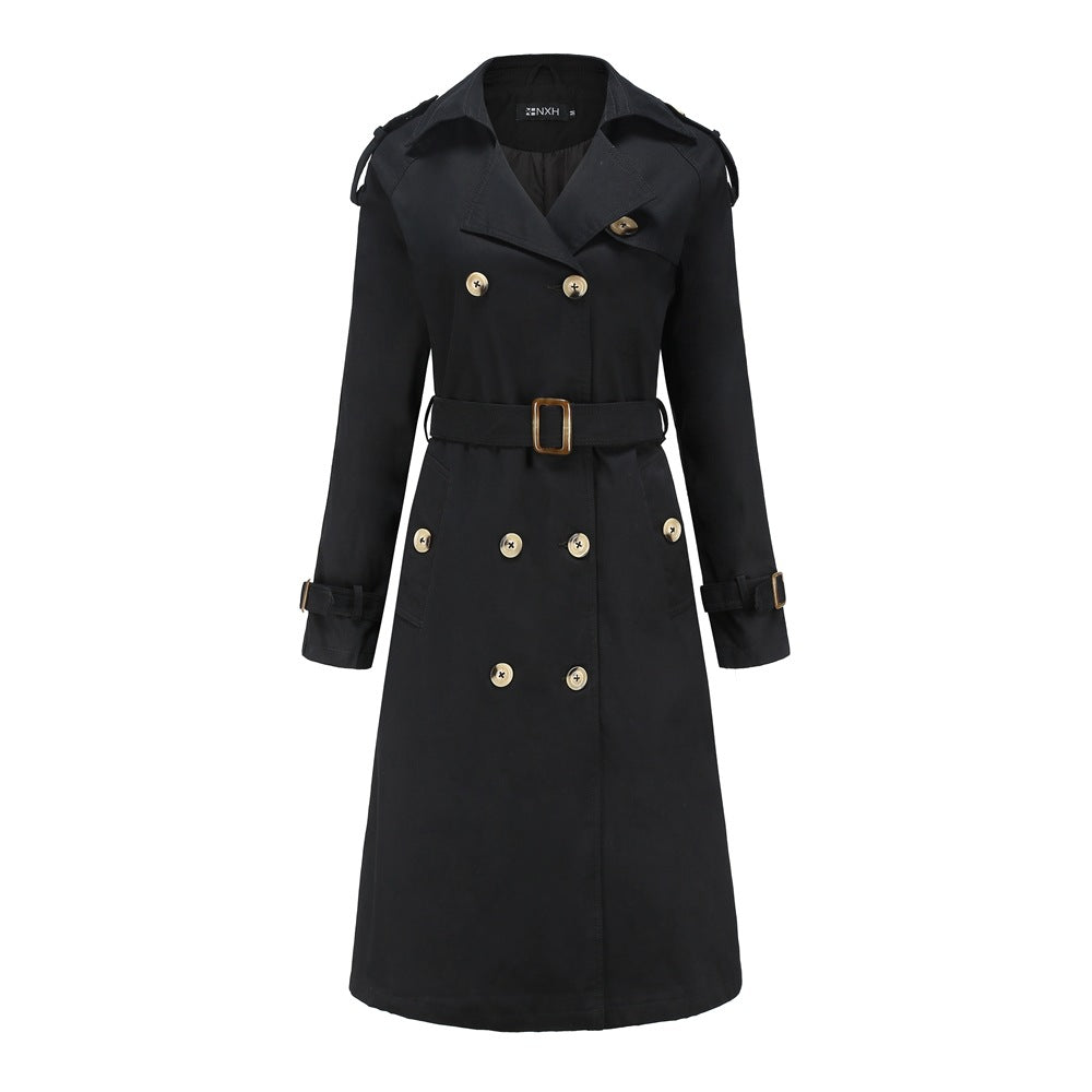 Women's Long Sleeve Cotton Windbreaker Jacket with Lapel