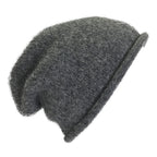 Charcoal Essential Knit Alpaca Beanie | Embroidered Cap