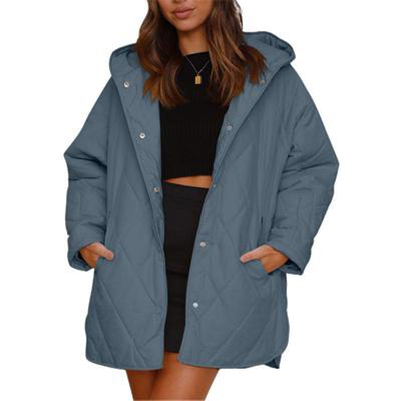 Long Sleeve Hooded Coat with Wide, Fall/Winter 2023