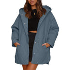 Long Sleeve Hooded Coat with Wide, Fall/Winter 2023