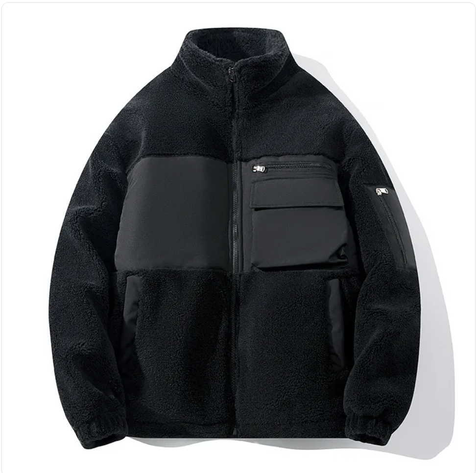 Thick Warm Cotton-Padded Stand Collar Workwear Coat