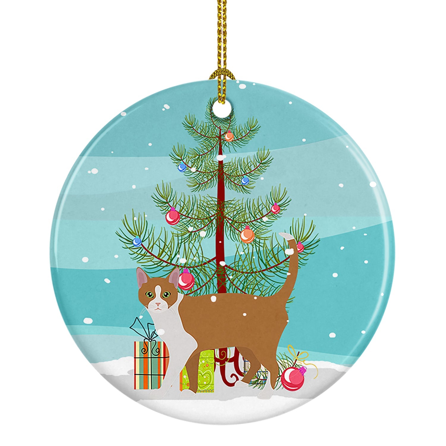 Brazilian Shorthair Cat Christmas Ceramic Ornament
