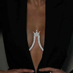 Rhinestone Crown Chest Body Chain