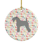 Kerry Blue Terrier Merry Christmas Ceramic Ornament