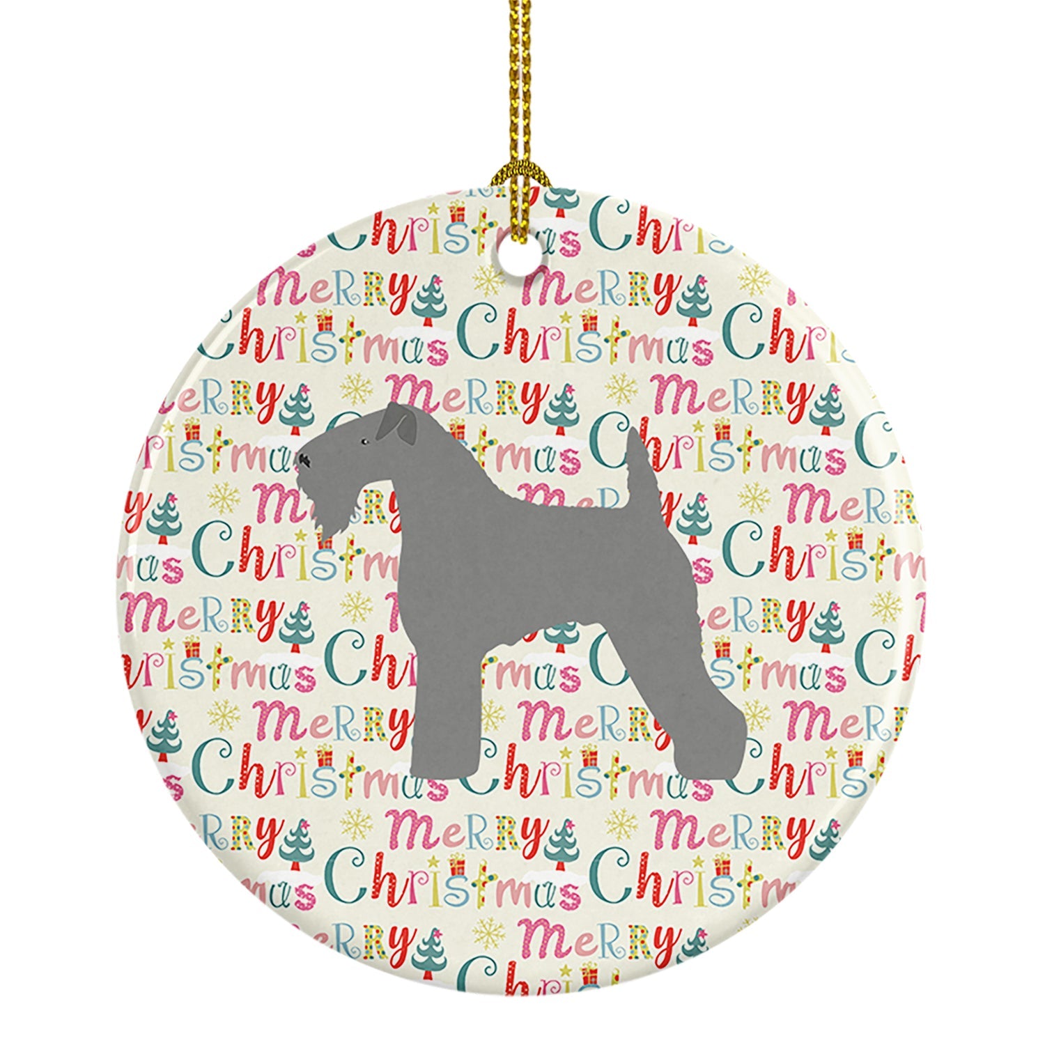 Kerry Blue Terrier Merry Christmas Ceramic Ornament