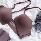 Invisible Front Closure Wireless Bra Set for Women