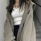 Retro High Street Hong Kong Style Plus Size Loose Coat