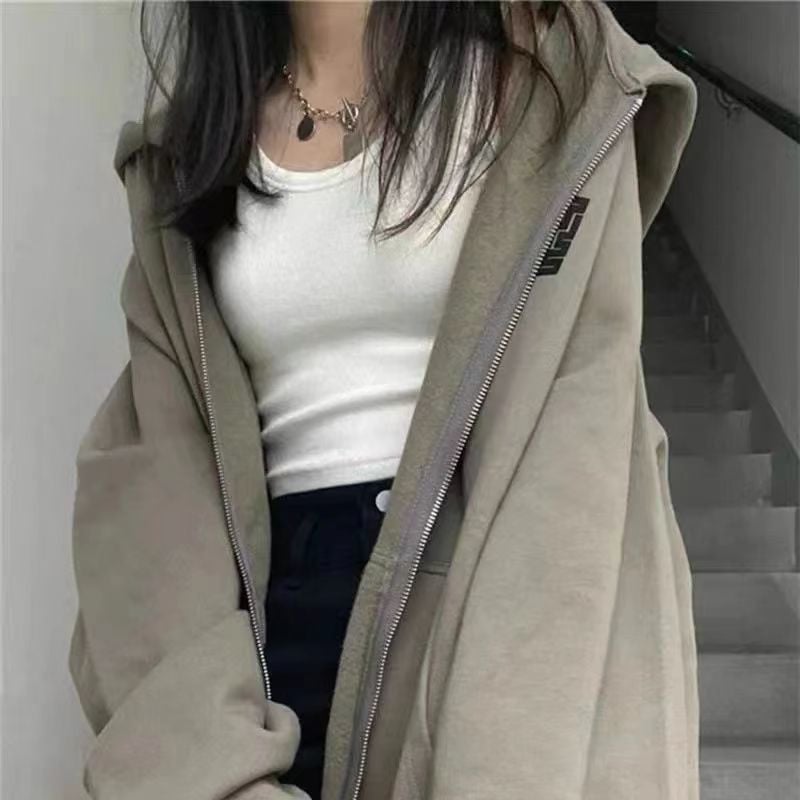 Retro High Street Hong Kong Style Plus Size Loose Coat
