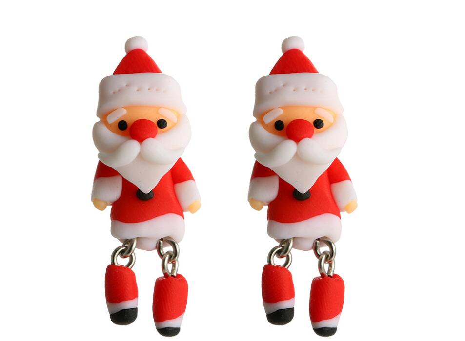 Santa Claus Polymer Clay Fashion Earrings