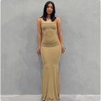 Solid Color Sleeveless Maxi Dress