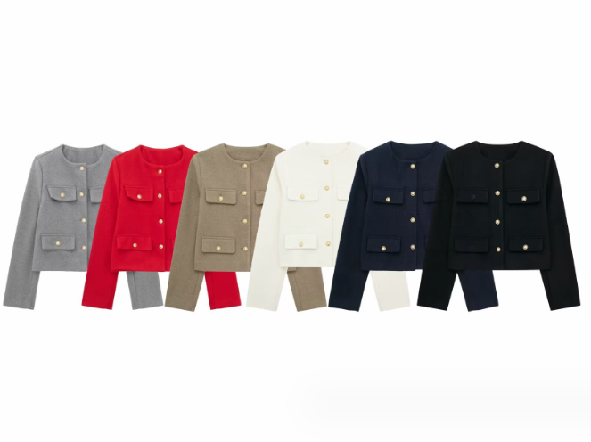 Carmelita Tweed Jacket with Button Closure (One Piece)