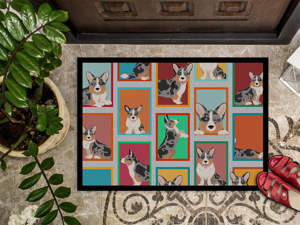 Lots of Blue Merle Welsh Cardigan Corgi Doormat