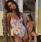 Women's Multicolor Printed Sling One Piece Swimsuit