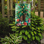 Havana Brown Cat By the Christmas Tree Garden Flag
