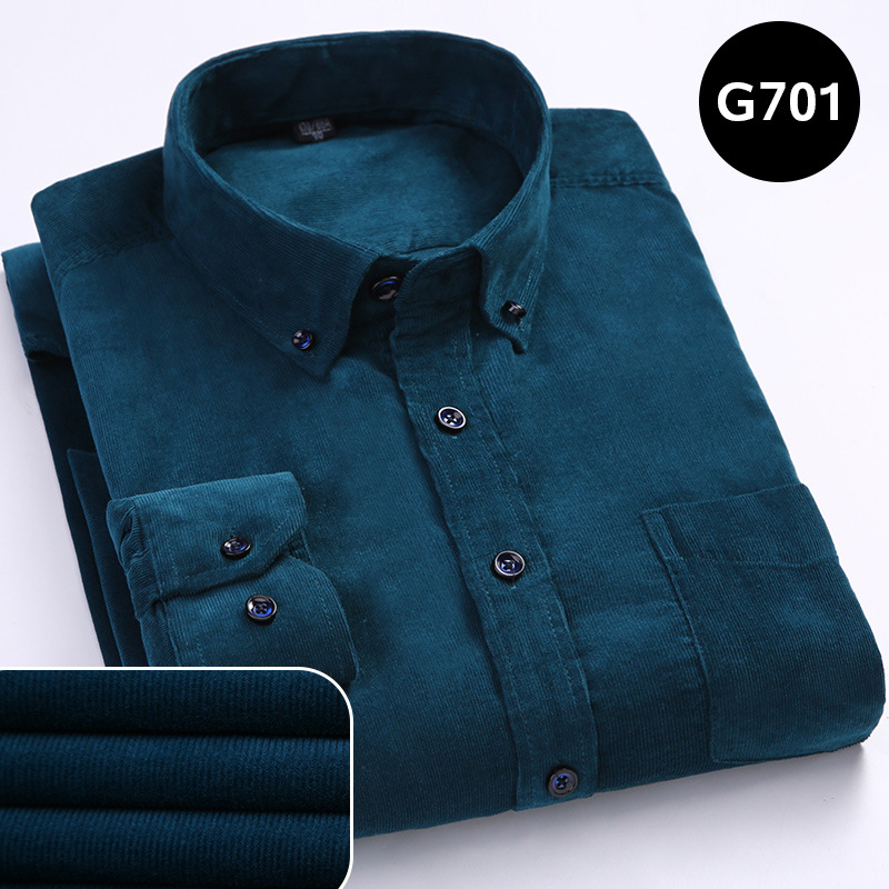 Cotton corduroy long sleeve shirt