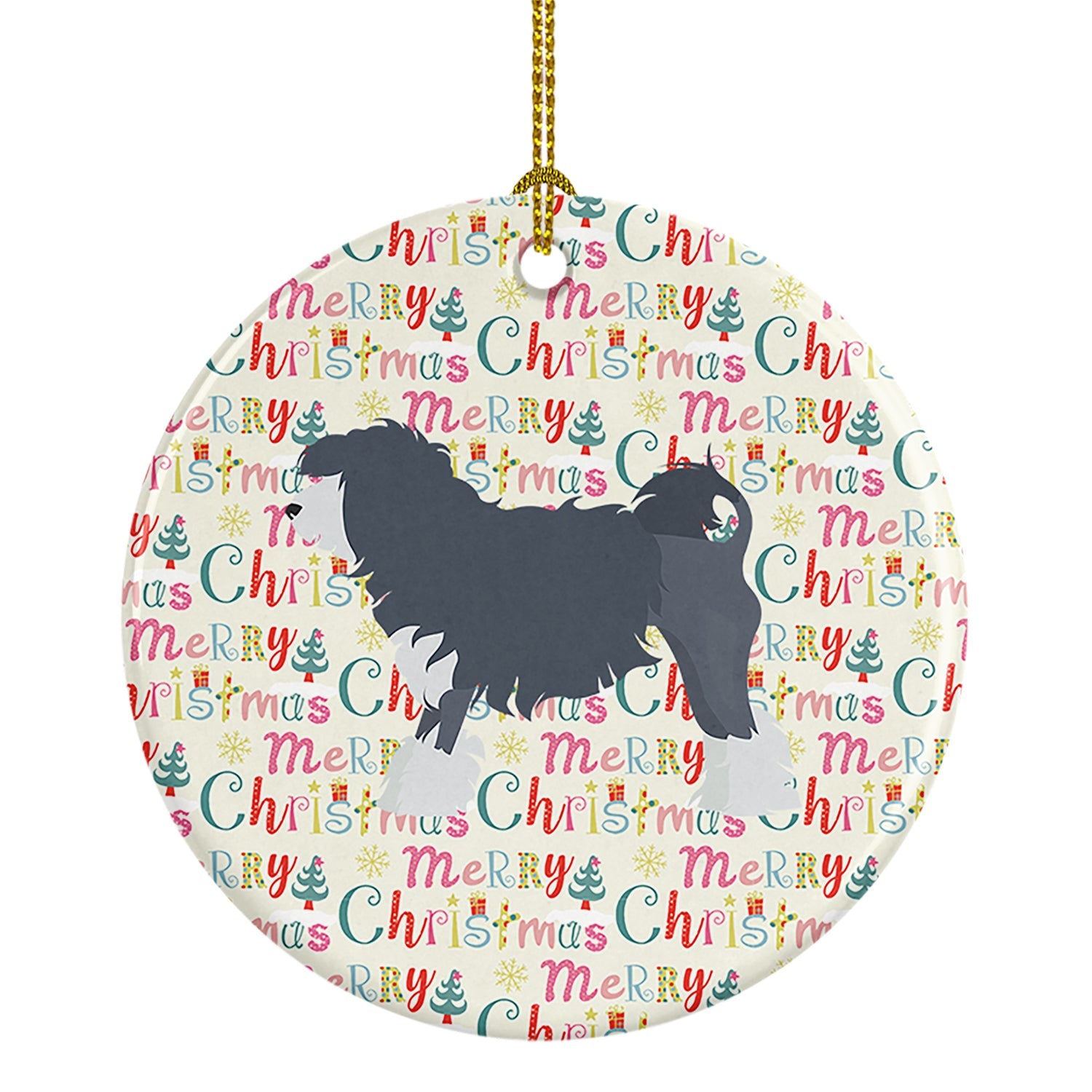 Lowchen Little Lion Dog #1 Merry Christmas Ceramic Ornament