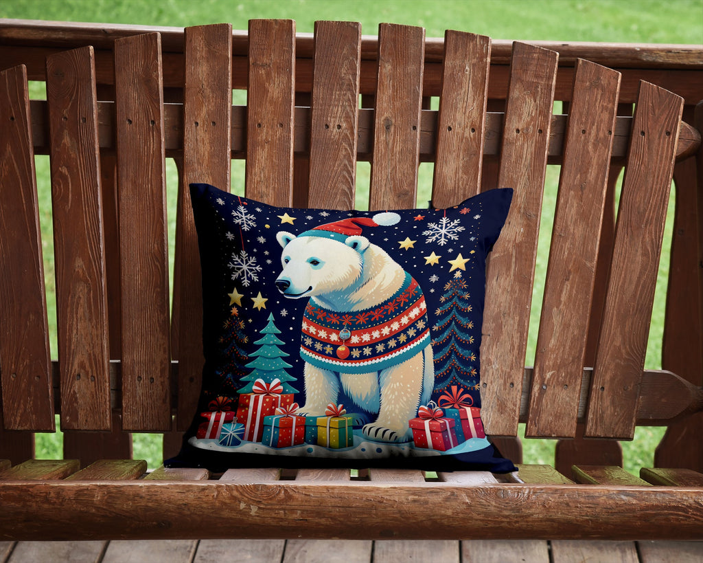 Polar Bear Christmas Throw Pillow