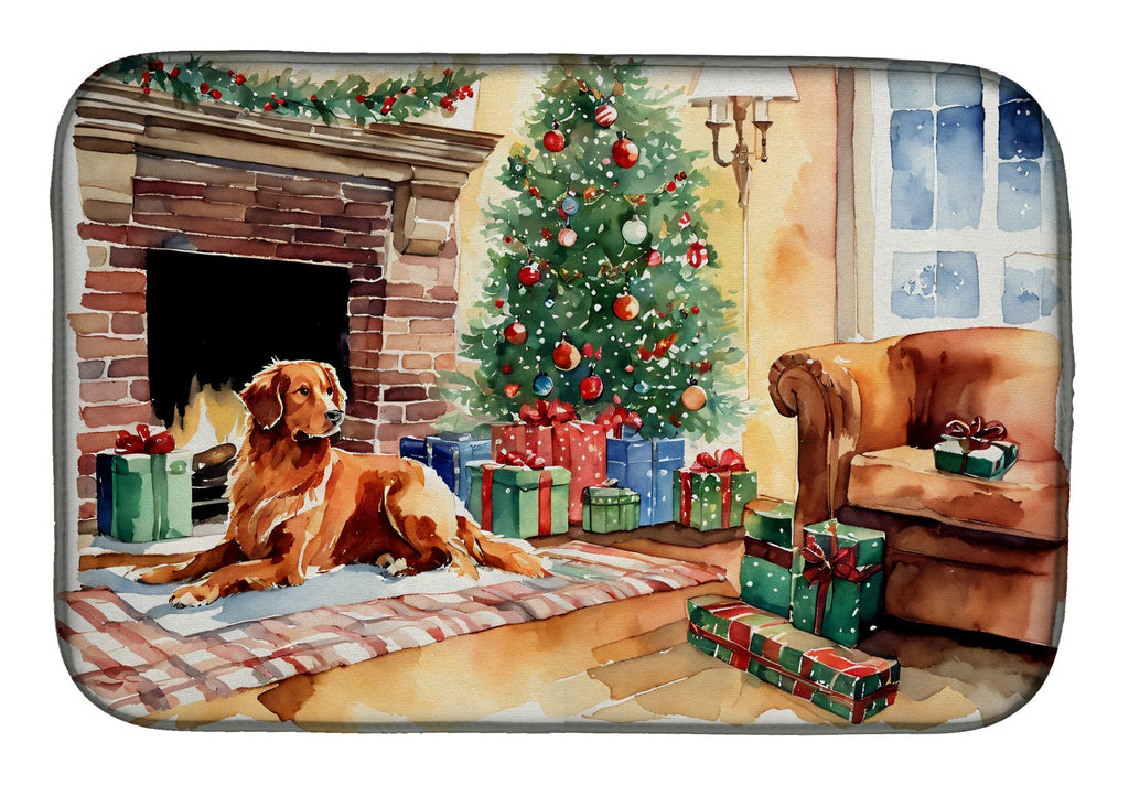 Nova Scotia Duck Tolling Retriever Cozy Christmas Dish Drying Mat