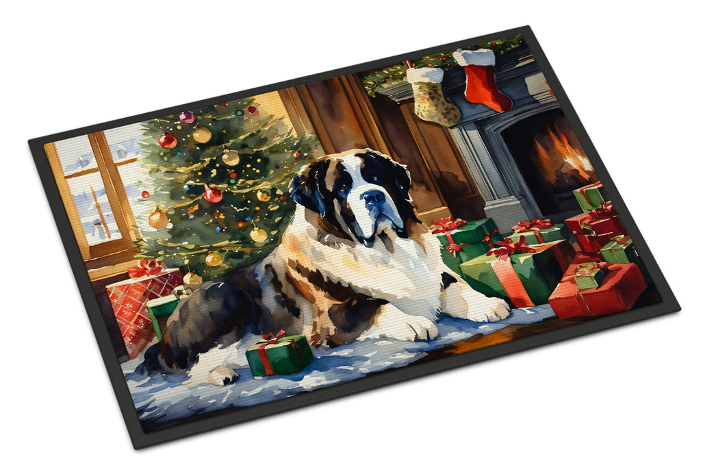 Saint Bernard Cozy Christmas Doormat