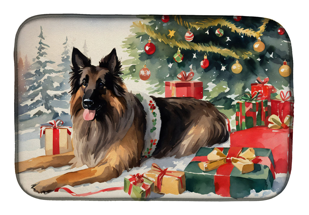 Belgian Tervuren Cozy Christmas Dish Drying Mat