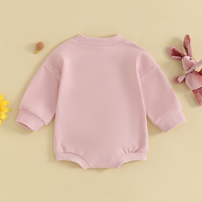 Citgeett Spring Easter Baby Bunny Embroidery Bodysuit