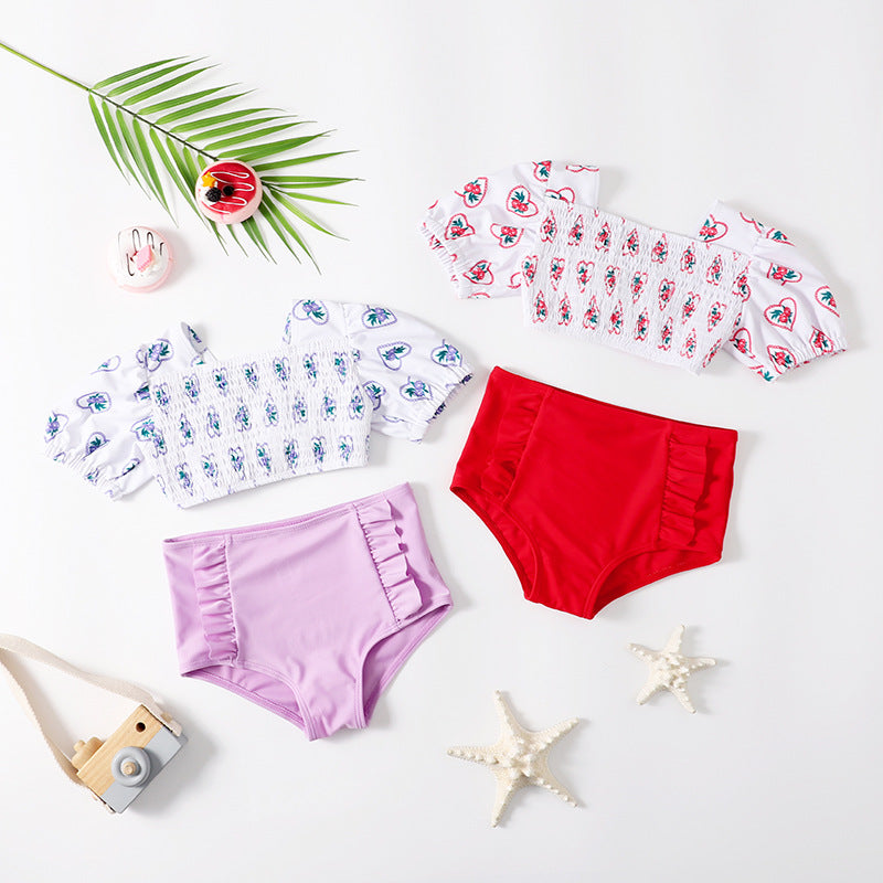 Cute Cartoon 3-Piece Girls' High-Quality Swimsuit Set