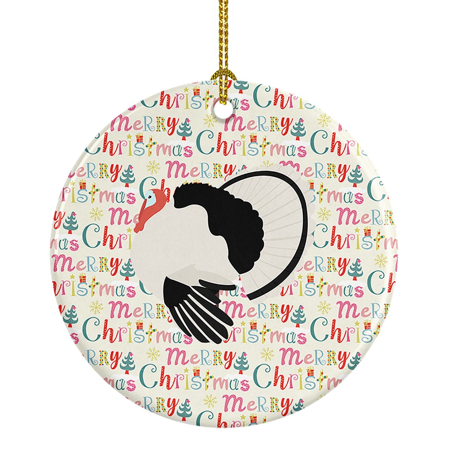 Royal Palm Turkey Christmas Ceramic Ornament