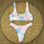 2020 Women's Colorful Tie-Dye Bikini Two-Piece Set