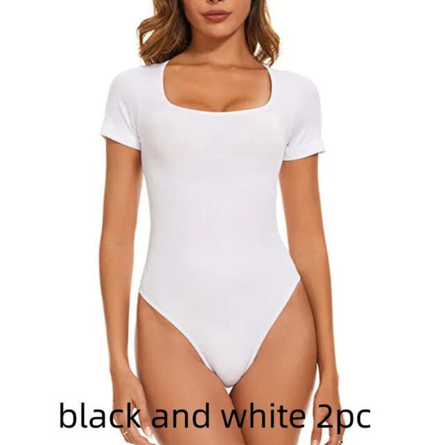 Seamless One-Piece Corset Body Shaper with Short Sleeves - Women's Waist & Belly Shaping Jumpsuit