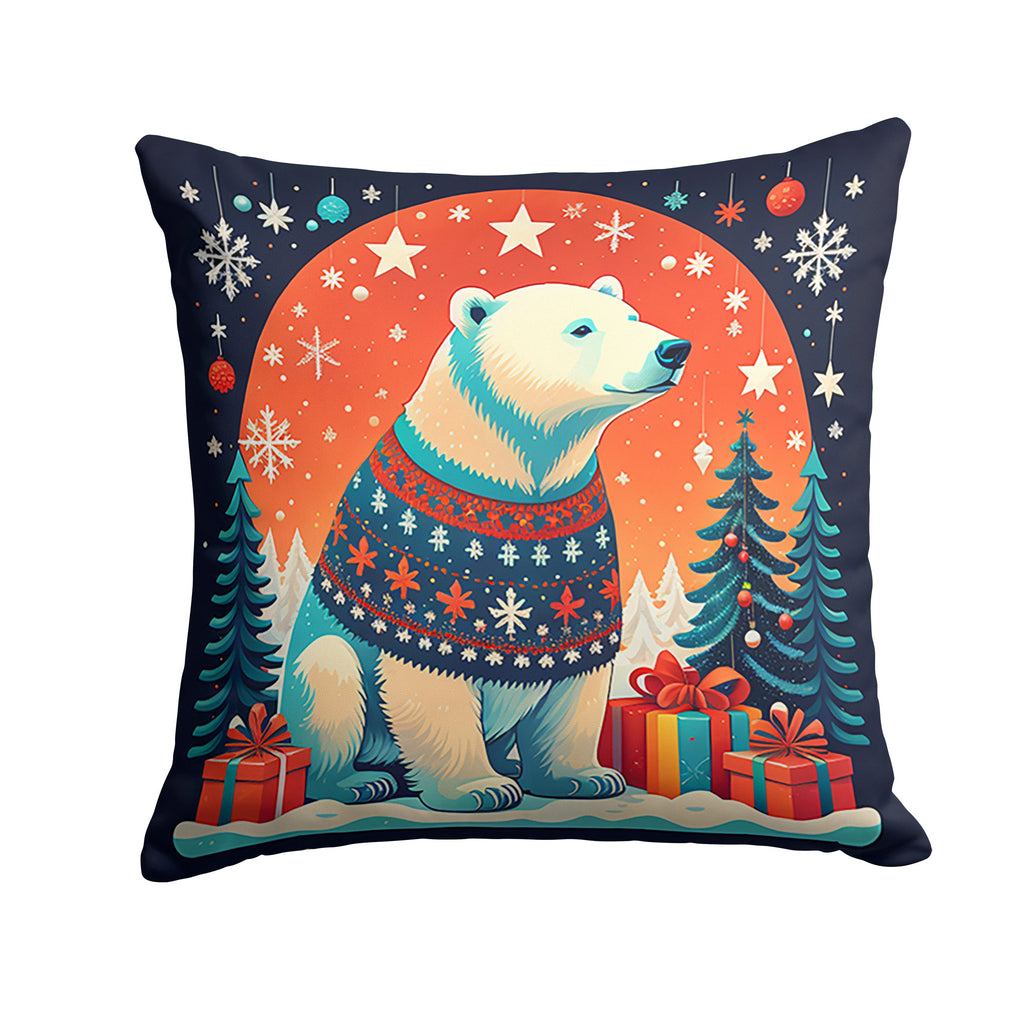 Polar Bear Christmas Throw Pillow