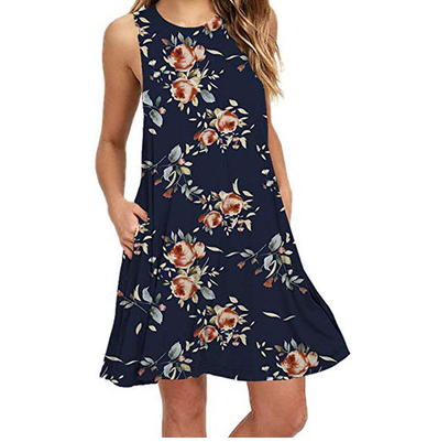 Multicolor Sleeveless Halter Dress for Women